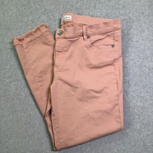 LOFT Modern Skinny Jeans Women’s Size 14/32 Pink Blush Stretch Frayed Hem Ankle